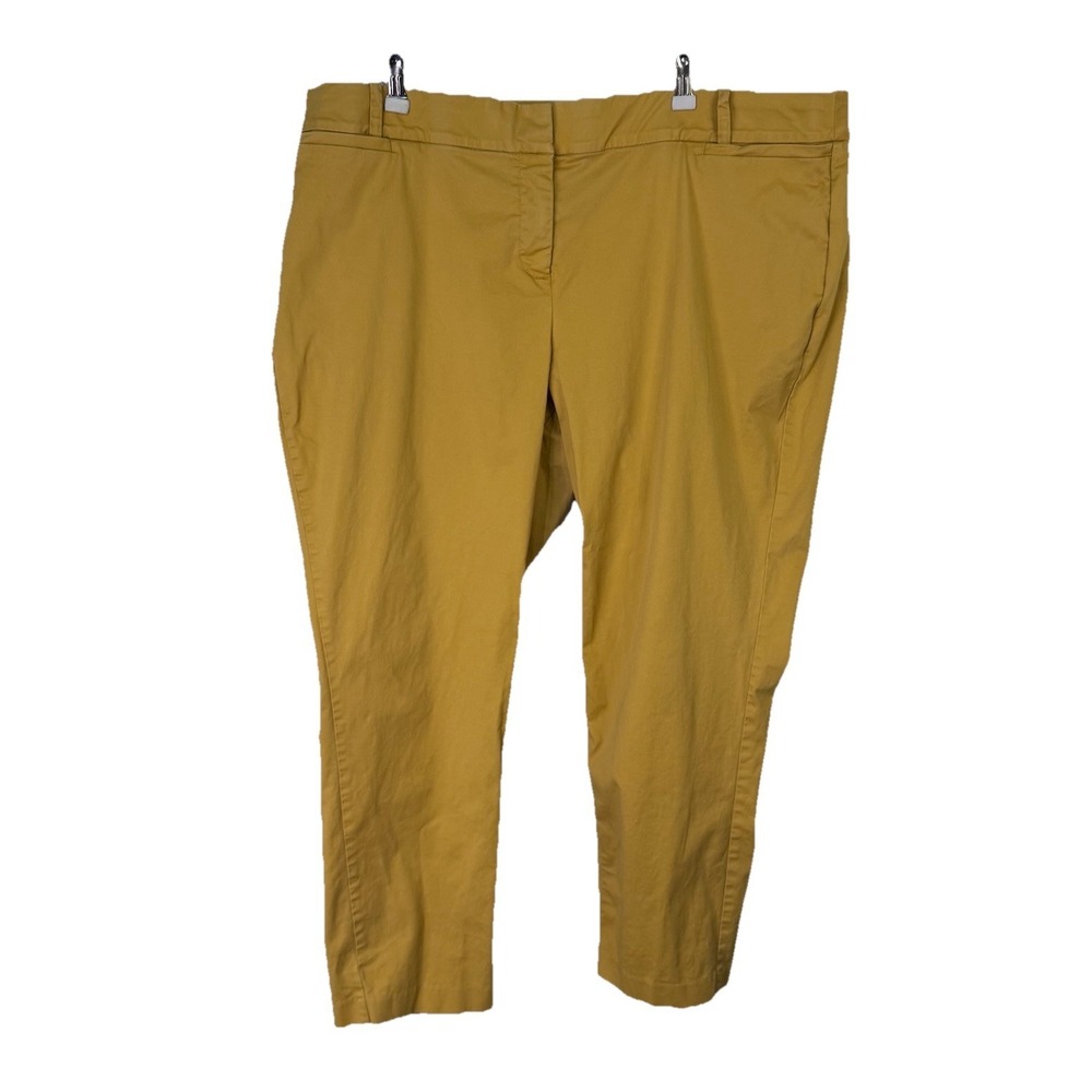 Lane Bryant Pants TheAllie Women 18 Mustard  Yellow Elastic Waist Cotton Spandex